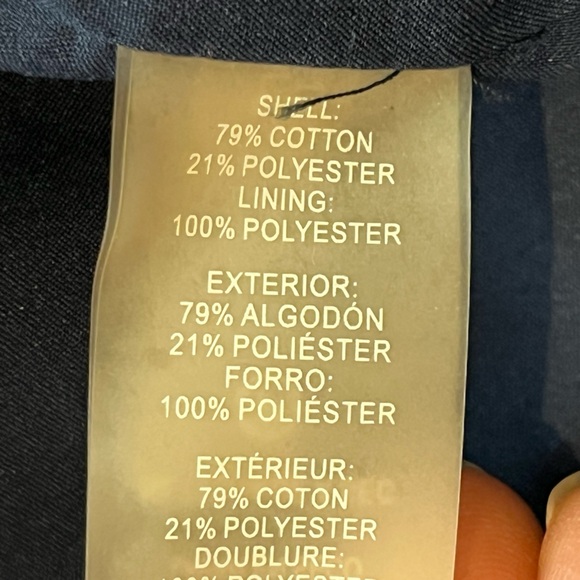 Karl Lagerfeld Paris Navy Tweed Chain Trim Jacket Womens L Great Preowned Condit - Picture 8 of 8